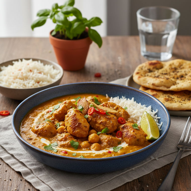Curry de poulet et pois chiches à l'airfryer