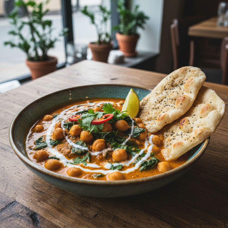 Curry de Pois Chiches et Épinards à l'Indienne