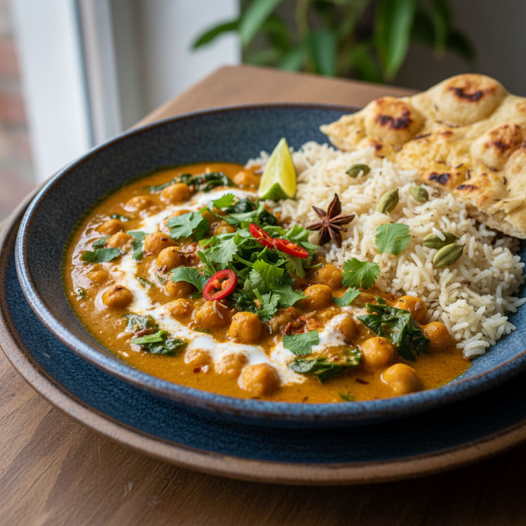 Curry de Pois Chiches et Épinards à l'Indienne