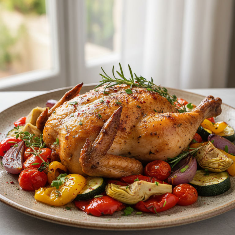 Poulet Rôti aux Légumes Méditerranéens à l'Airfryer